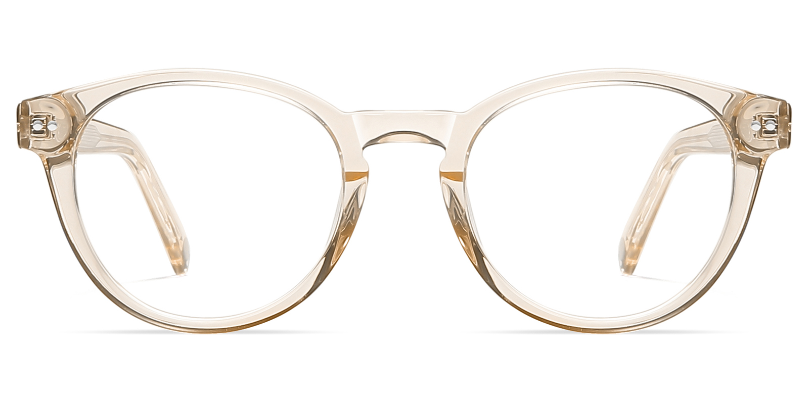 Humoni Prescription Glasses Round Champagne Eyeglasses 8887
