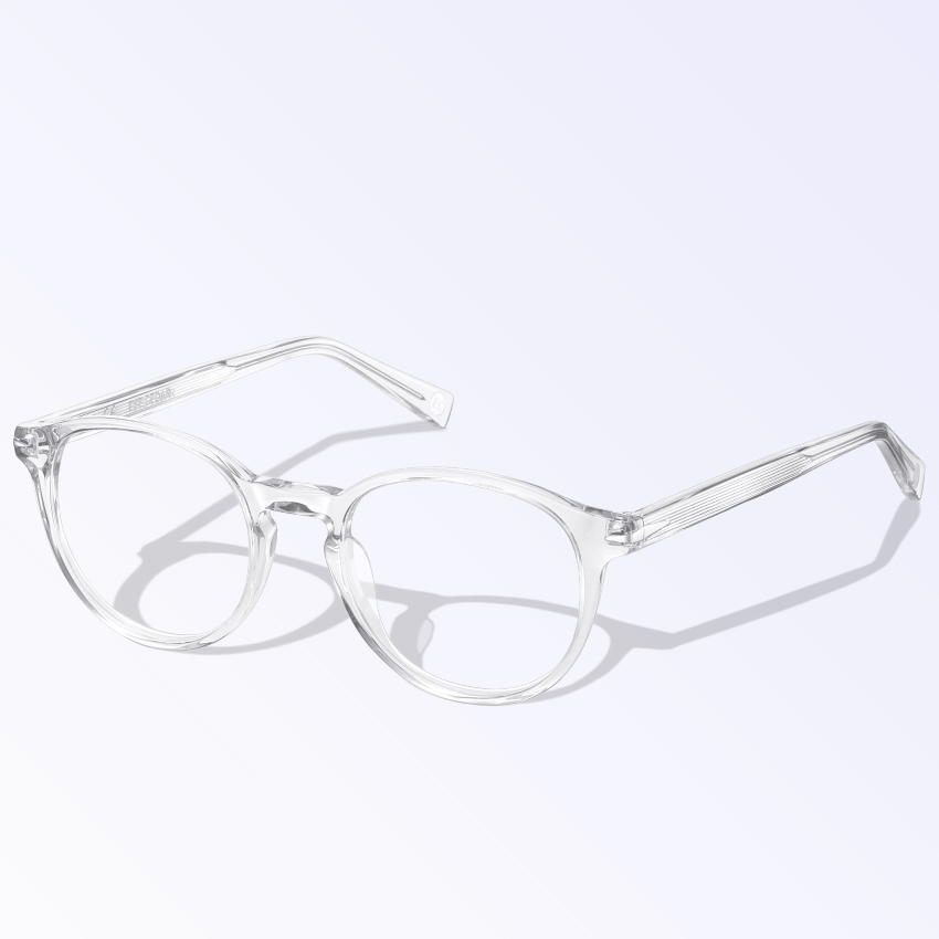 Eyecedarの新しい透明な視界スタイル：シルバーアクセントと優雅な透明メガネの二重の魅力